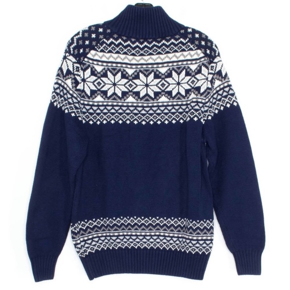 NWT Magaschoni Fair Isle Pullover Sweater 1/4 Zip - Picture 2 of 8